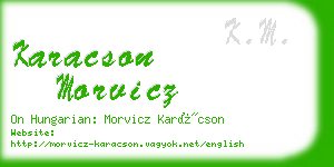 karacson morvicz business card